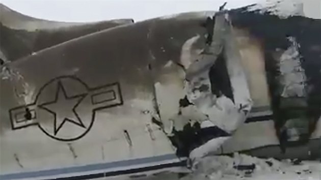 Vrak zcenho letadla ve vchodnm Afghnistnu. Radikln hnut Tlibn tvrd, e letadlo sestelilo. (27. ledna 2020)