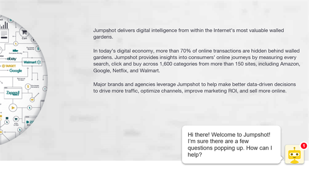 Screenshot z Jumpshot.com ze sekce informace o firm
