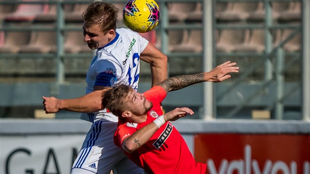 Momentka z utkn Brno - Mlad Boleslav ve finle Tipsport Cupu na Malt.