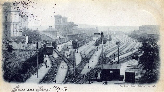 Prask Ndra Frantika Josefa I. na dobov pohlednici z roku 1900