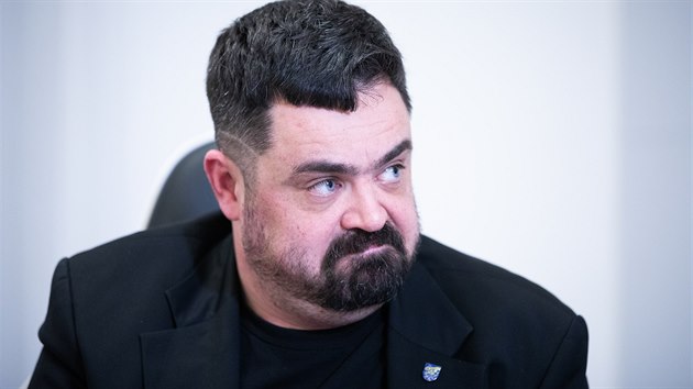 eporyjsk starosta Pavel Novotn pi debat s praskm primtorem Zdekem Hibem v eporyjch (21. ledna 2020)