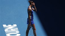 Karolína Plíková smutní po poráce ve tetím kole Australian Open.
