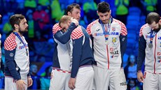 Smutek chorvatského drustva po prohraném finále mistrovství Evropy.