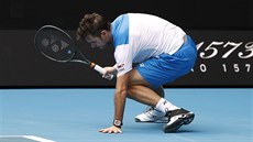 výcar Stan Wawrinka bhem osmifinále Australian Open.