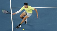 Kana�an Milos Raonic b�hem �tvrtfinále Australian Open.