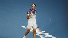 Rakuan Dominic Thiem bhem tvrtfinále Australian Open.