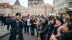 íntí turisté v centru Prahy (29. ledna 2020)