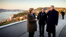 Turecký prezident Recep Tayyip Erdogan se v Istanbulu sešel s německou...