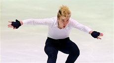 Matyá� B�lohradský v krátkém programu na mistrovství Evropy ve �týrském Hradci.