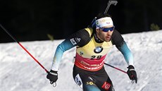 Martin Fourcade ve vytrvalostním závodu v Pokljuce.