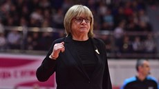 Natália Hejková bhem zápasu USK Praha v Jekatrinburgu