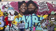 Losangelskou Pickford Street zdobí erstvá pipomínka Kobeho Bryanta a jeho...