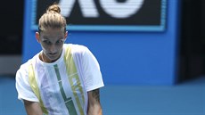 Karolína Plíková trénuje ped startem Australian Open.