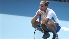 Karolína Plíková bhem tréninku ped startem Australian Open.