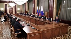 Zasedání nové ruské vlády premiéra Michaila Mišustina. (21. ledna 2020)