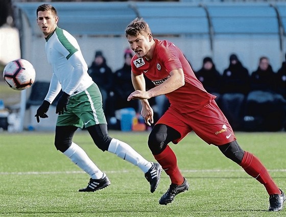 Pavel Dreksa v erveném dresu Zbrojovky Brno