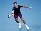 výcar Roger Federer bhem semifinále Australian Open.