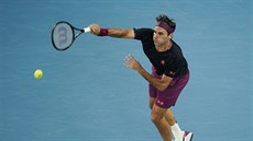 výcar Roger Federer bhem semifinále Australian Open.