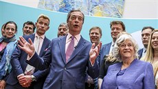 Lídr Brexit Party Nigel Farage (27. kvtna 2019)