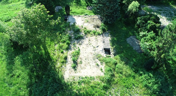 Pohled z dronu při průzkumu Nových Heřminov