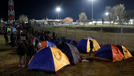 Migranti na srbsko-maďarské hranici (6. února 2020)