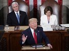 Prezident Donald Trump pednáí projev v Kongresu. (5. února 2020)