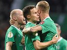Fotbalisté Werderu Brémy slaví pekvapivé pohárové vítzství nad Borussií...