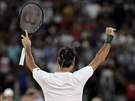 Roger Federer pi exhibici v Kapském Mst.