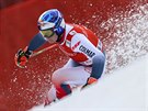 Francouzský lya Alexis Pinturault na trati obího slalomu v Ga-Pa