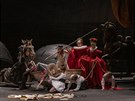 Zábr ze zkouek inscenace Zmoudení Dona Quijota v Divadle na Vinohradech