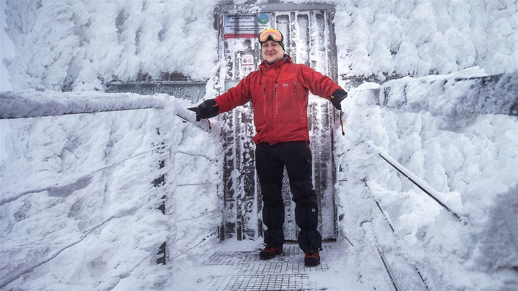 Dalibor Blaha, majitel Poštovny na Sněžce. (17. ledna 2019)