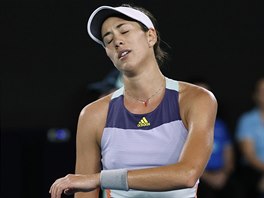 panlka Garbie Muguruzaov lituje pokaenho deru ve finle Australian Open.