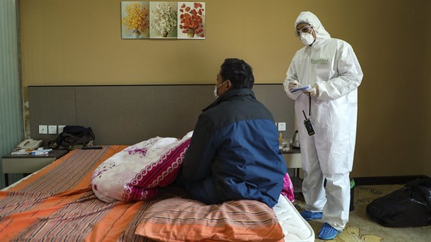 Jeden z hotelů v čínském Wu-chanu byl přeměněn na ubytovnu pro pacienty s podezřením na nákazu koronavirem. (3. února 2020)