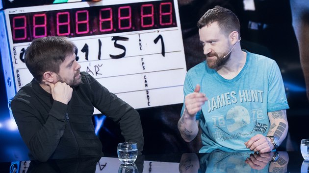 Herec Jiří Mádl a raper Kato (vlastním jménem Adam Svatoš) v pořadu Rozstřel.