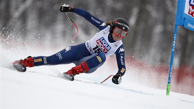 Italsk lyaka Sofia Goggiaov na trati super-G v Krasn Poljan