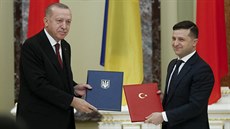 Turecký prezident Recep Tayyip Erdogan na návtv Ukrajiny. (3. února 2020)