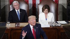 Prezident Donald Trump pednáí projev v Kongresu. (5. února 2020)