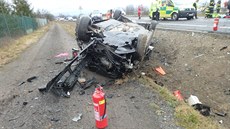 Sedm lidí se zranilo pi nehod dvou voz u eské Skalice (1. 2. 2020).