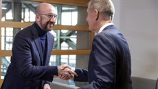 eský premiér Andrej Babi s Evropské rady Charlesem Michelem( 6. února 2020)