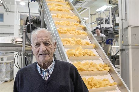 César Bonilla, majitel továrny na chipsy Bonilla a la vista ve panlském...