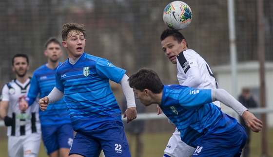 Momentka z pípravného duelu mezi Hradcem Králové (bílá) a Loko Vltavínem