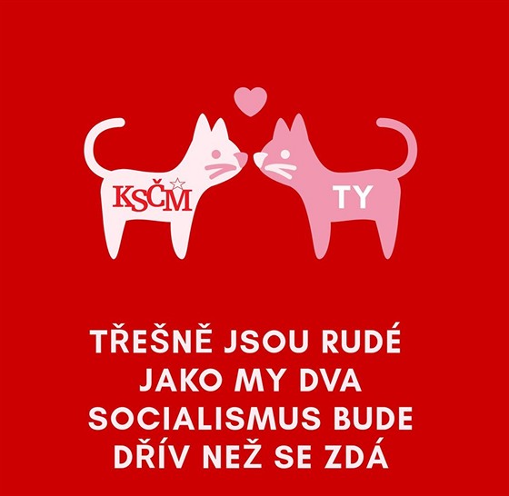 Valentýnské přání od KSČM z Prahy 10 (14. února 2020)
