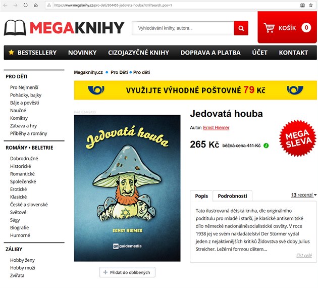 Fotogalerie: Antisemitská kniha Jedovatá houba na e-shopu Megaknihy.cz