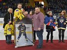 Ústecké hokejové legendy Jaroslav Roubík (vlevo) a Martin Volke se louily s...