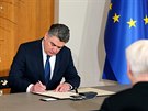 Nový chorvatský prezident Zoran Milanovi skládá písahu. (18. února 2020)