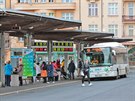 Tržnice, uzlové autobusové nádraží karlovarské městské hromadné dopravy.