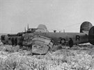 Americký tký bombardér B-24 po nouzovém pistání na sovtské stran