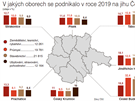 Mapa podnikn na jihu ech za rok 2019.