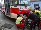 Tramvaj linky íslo 12 vykolejila 17. února 2020 v ivotského ulici v Brn....
