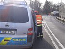 Nehoda osobního a nákladního auta u Slavkova u Brna blokuje provoz na tahu od...